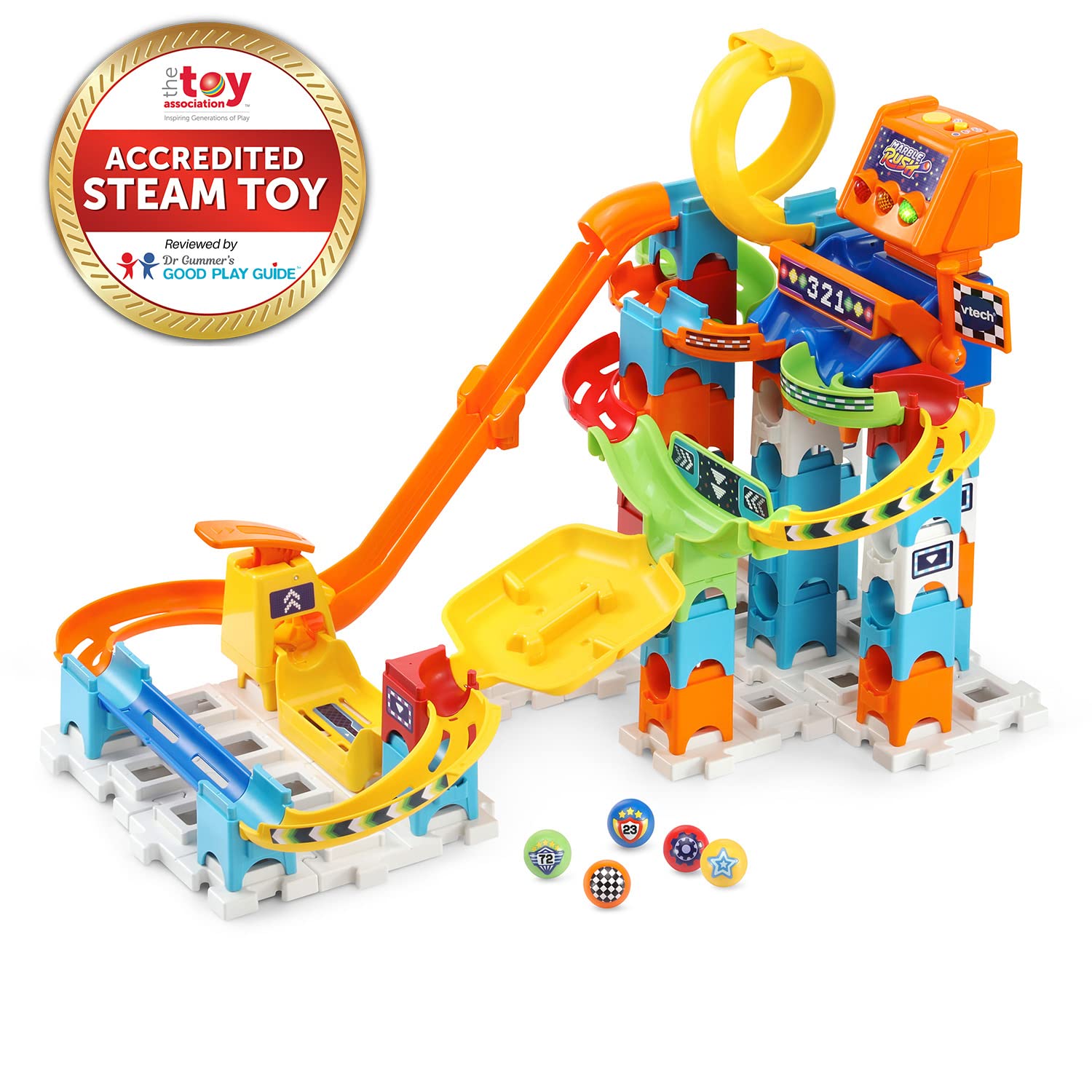 VTech Marble Rush Raceway Set - STEM Learning Toy for Kids Ages 4-8 | Interactive Marble Run Building Game | Perfect for Birthday Gifts & Indoor Play | Encourages Creativity & Problem Solving Skills