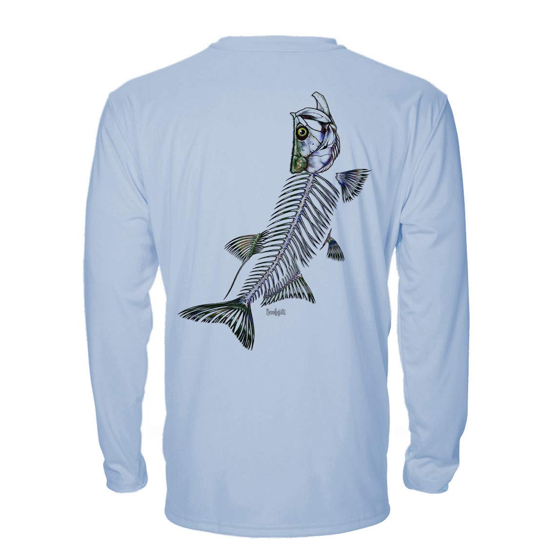 Denali Performance Men's UPF 50+ Sun Protection Long Sleeve Shirt - Moisture Wicking Fishing & Outdoor UV Shirt in Tarpon Ice Blue - Ideal for Hiking, Boating and Summer Activities