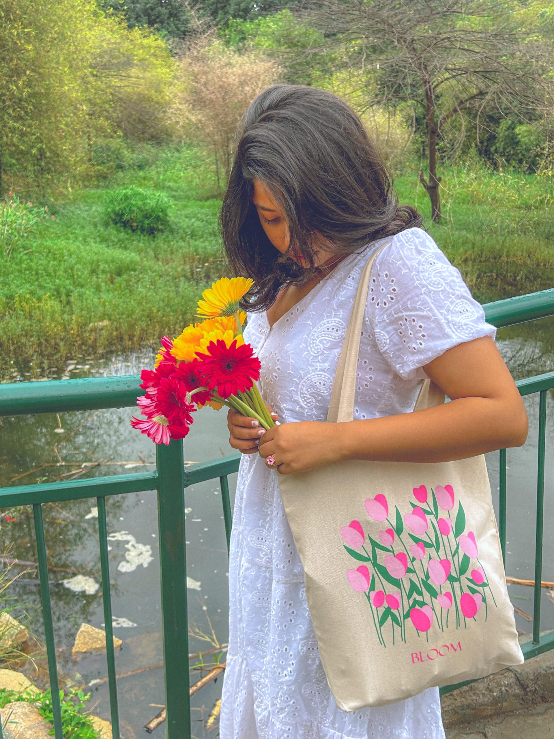 Ecoright 100% Organic Cotton Canvas Tote Bags for Women with Zipper - Stylish College Backpack for Girls, Reusable Shopping Bag, Perfect for Travel, Beach & Daily Use