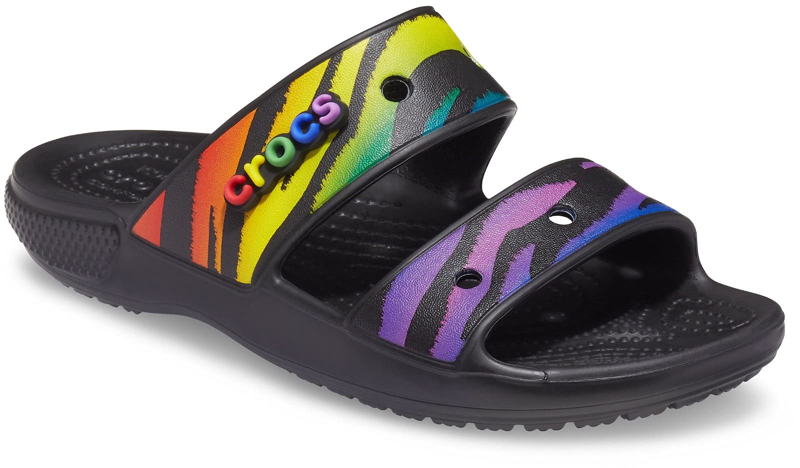 Crocs Unisex Classic Tie Dye Two-Strap Sandals Slide - Comfortable Waterproof Beach & Pool Slides for Men and Women - Perfect for Summer, Vacation, and Outdoor Activities