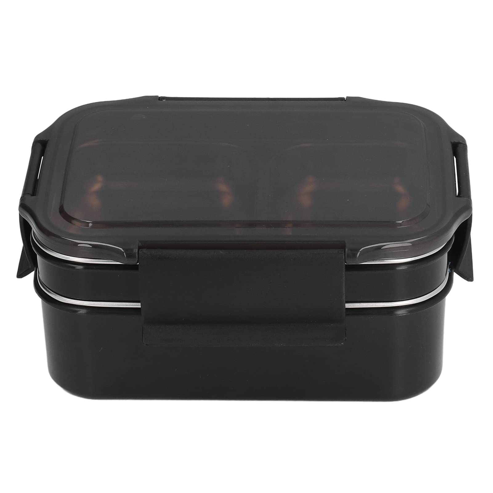 304 Stainless Steel Electric Lunch Box - Double Layer Insulated Bento Box with Compartments for Office, School & Travel | Microwave Safe & Leakproof | Perfect for Meal Prep, Work Lunches & Picnics (Black)
