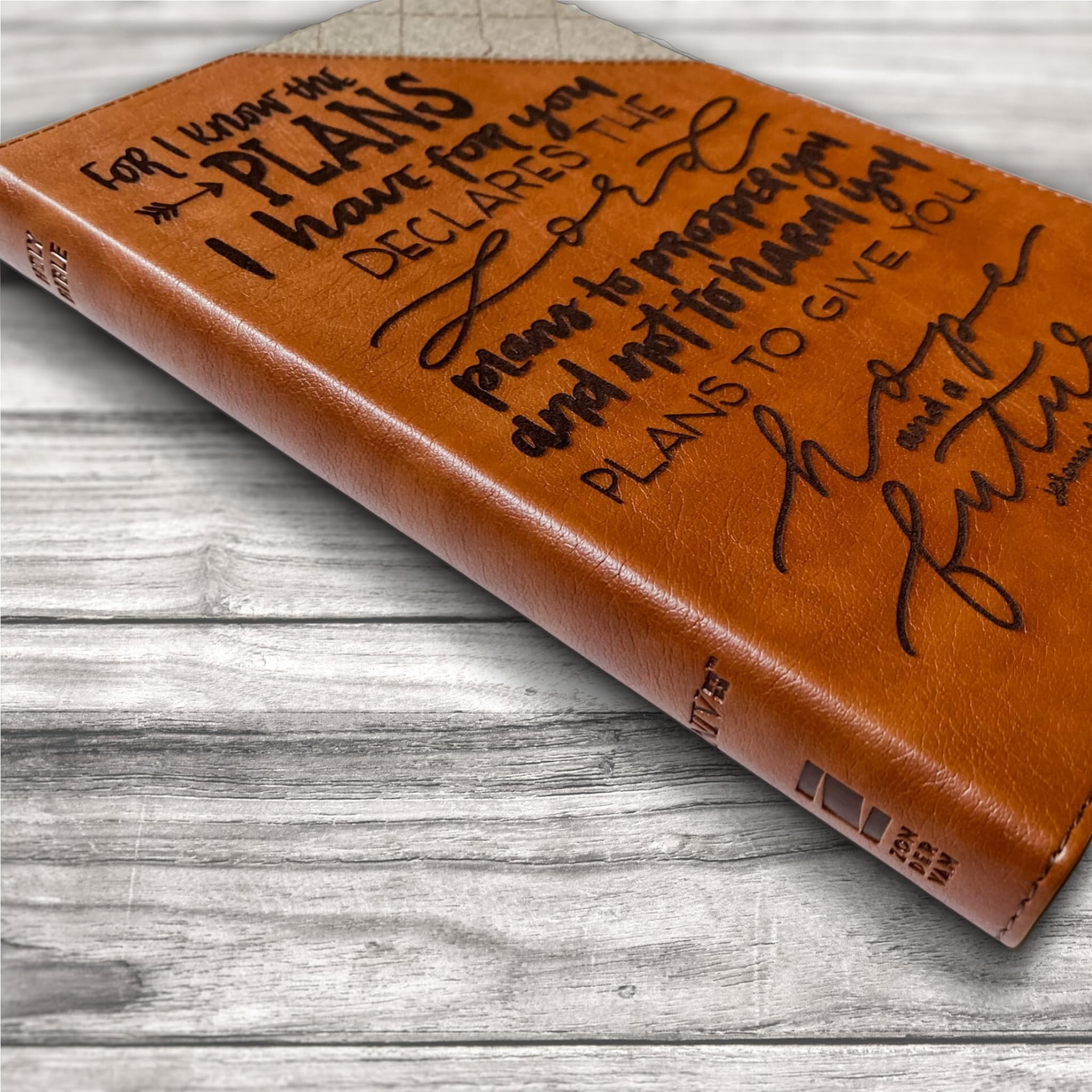 Hand Lettered & Laser Engraved Two-Tone NIV Bible - Personalized Christian Gift with Custom Name Engraving | Perfect for Baptisms, Weddings & Spiritual Milestones