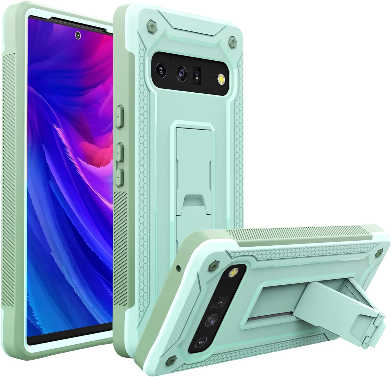 Google Pixel 6 Pro Case with Kickstand - Military Grade Shockproof Protective Phone Cover for Work, Travel & Outdoor Activities