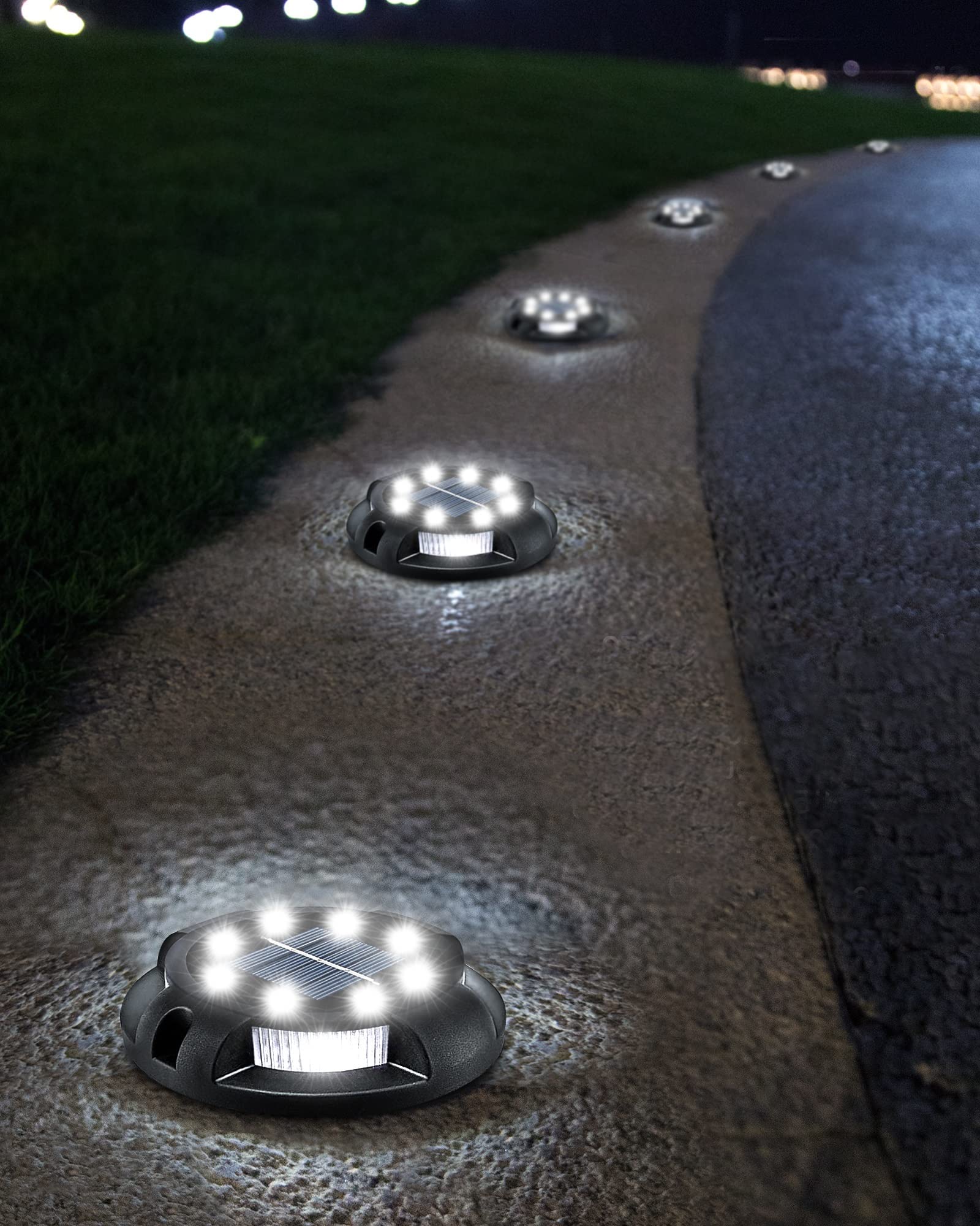 Biling Solar Outdoor Lights - 12 Pack Waterproof LED Landscape Lighting for Yard, Garden, Walkway, Deck, Poolside | Bright Uplight & Sidelight | White Solar Powered Lights for Pathway, Patio, Driveway, Backyard Decoration