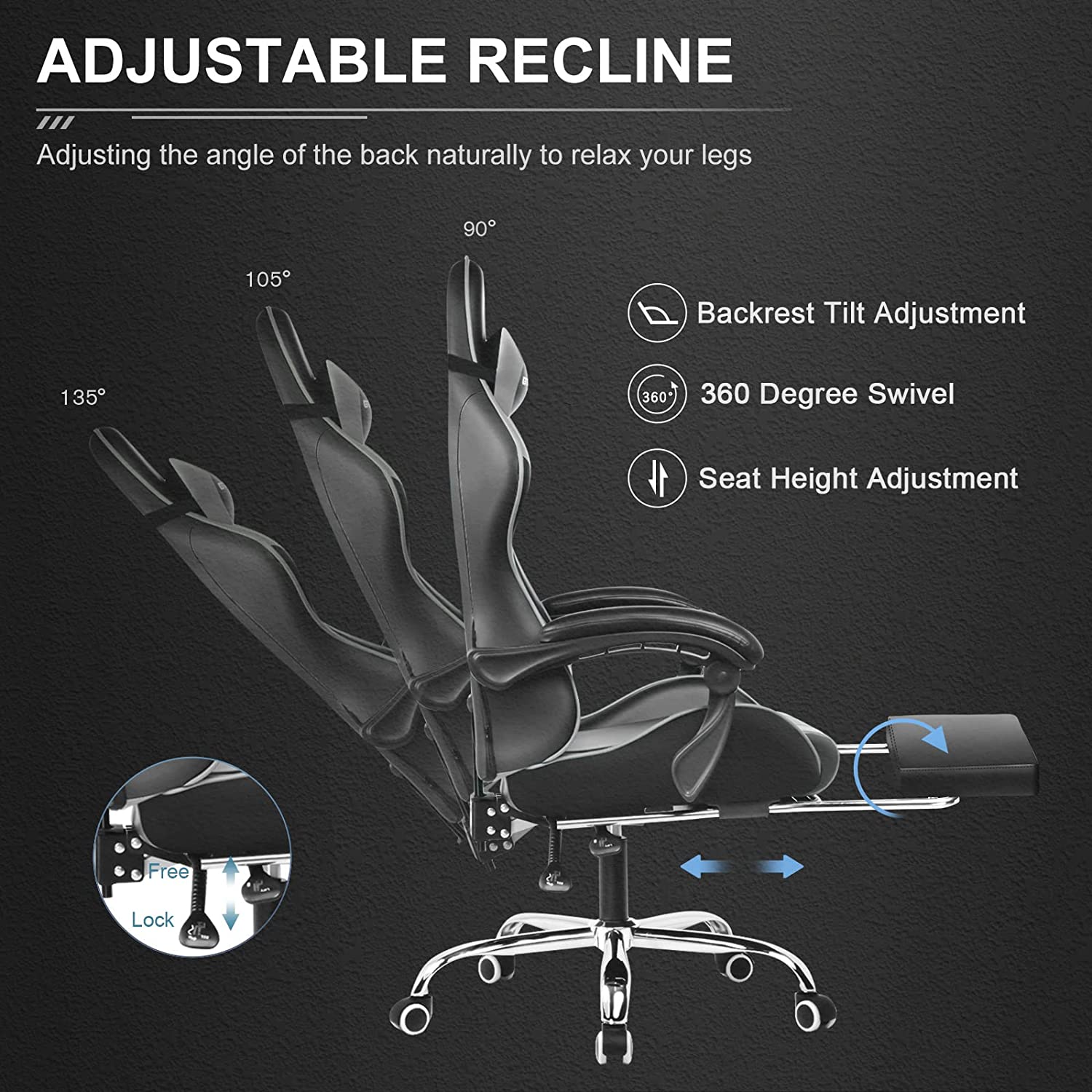 GT800A Adjustable Footrest for Office & Home - Ergonomic Support for Comfortable Work & Relaxation | Perfect for Desks, Chairs, and Standing Workstations