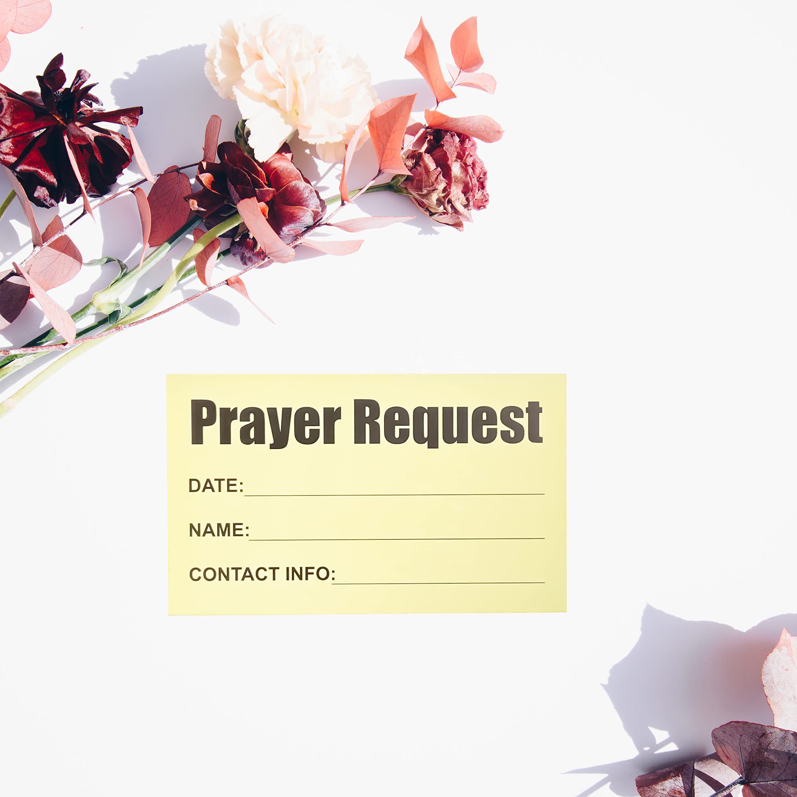 100-Pack Yellow Prayer Request Cards (2 x 3.5 Inches) - Perfect for Church Services, Bible Studies & Religious Events