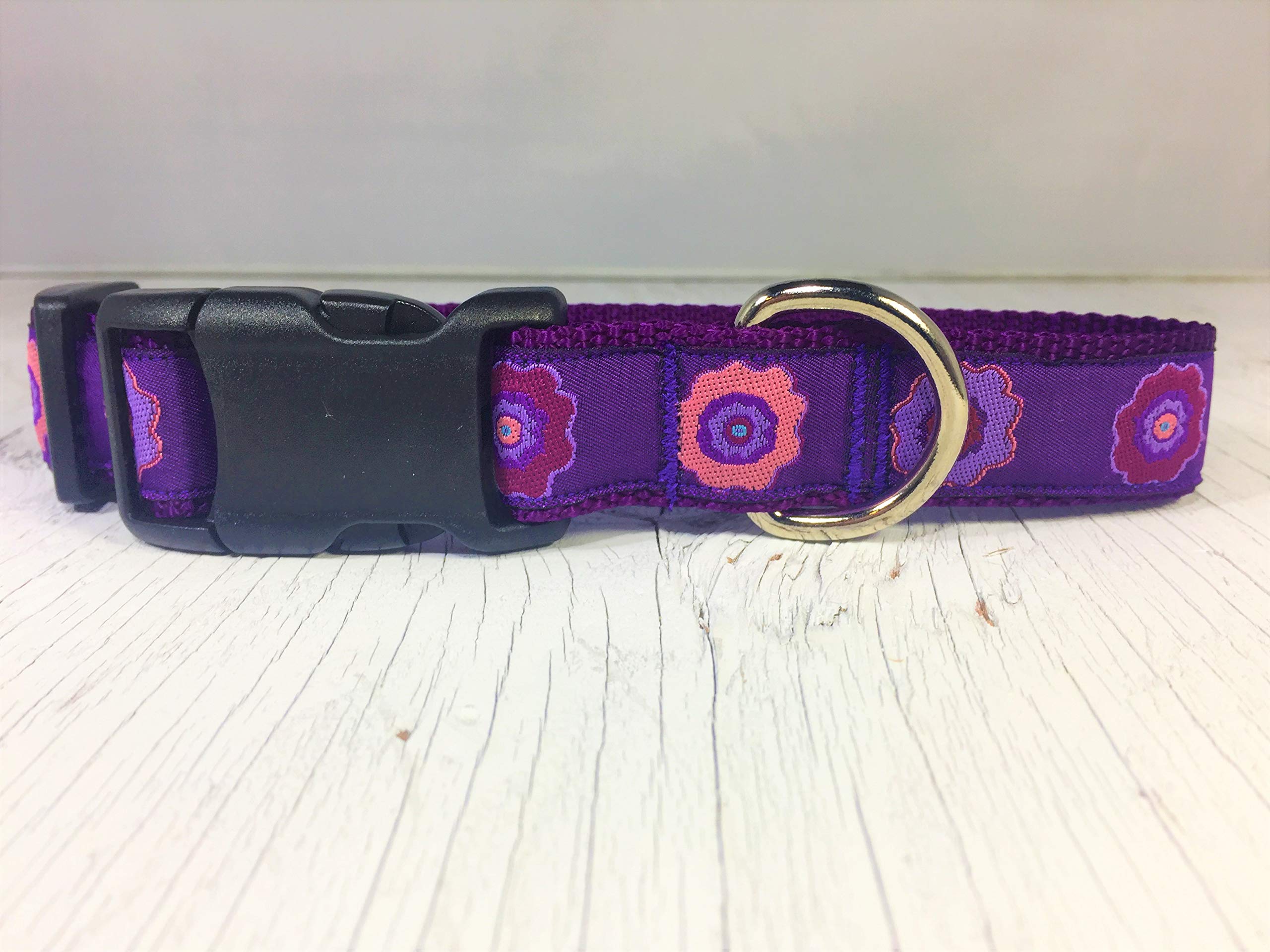 Stylish Purple Posey Dog Collar - Adjustable Pet Collar for Small Medium Large Dogs - Perfect for Walks, Training & Fashion Accessories