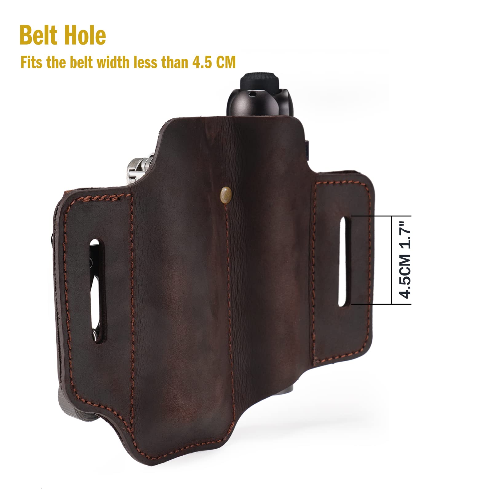 VIPERADE PJ35 Leather Multitool Sheath for Belt - EDC Pocket Organizer for Men - Durable Tactical Gear Accessory - Perfect for Outdoor, Camping & Everyday Carry (EDC)
