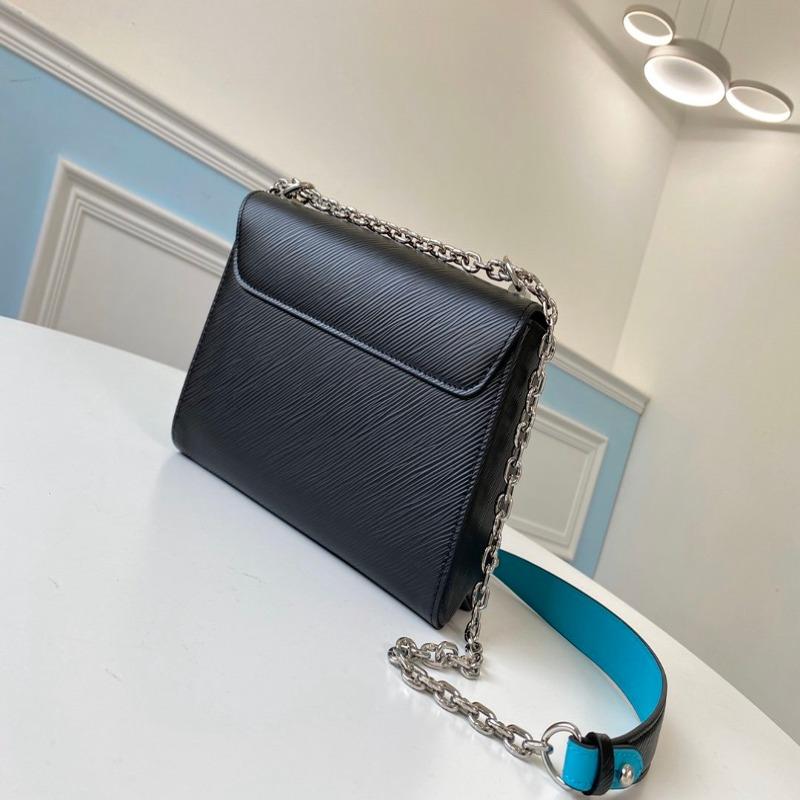 Louis Vuitton Twist MM Handbag in Black Epi Leather with Gold-Tone Lock - Elegant Shoulder Bag for Women, Perfect for Work, Evening Events & Luxury Fashion Accessories