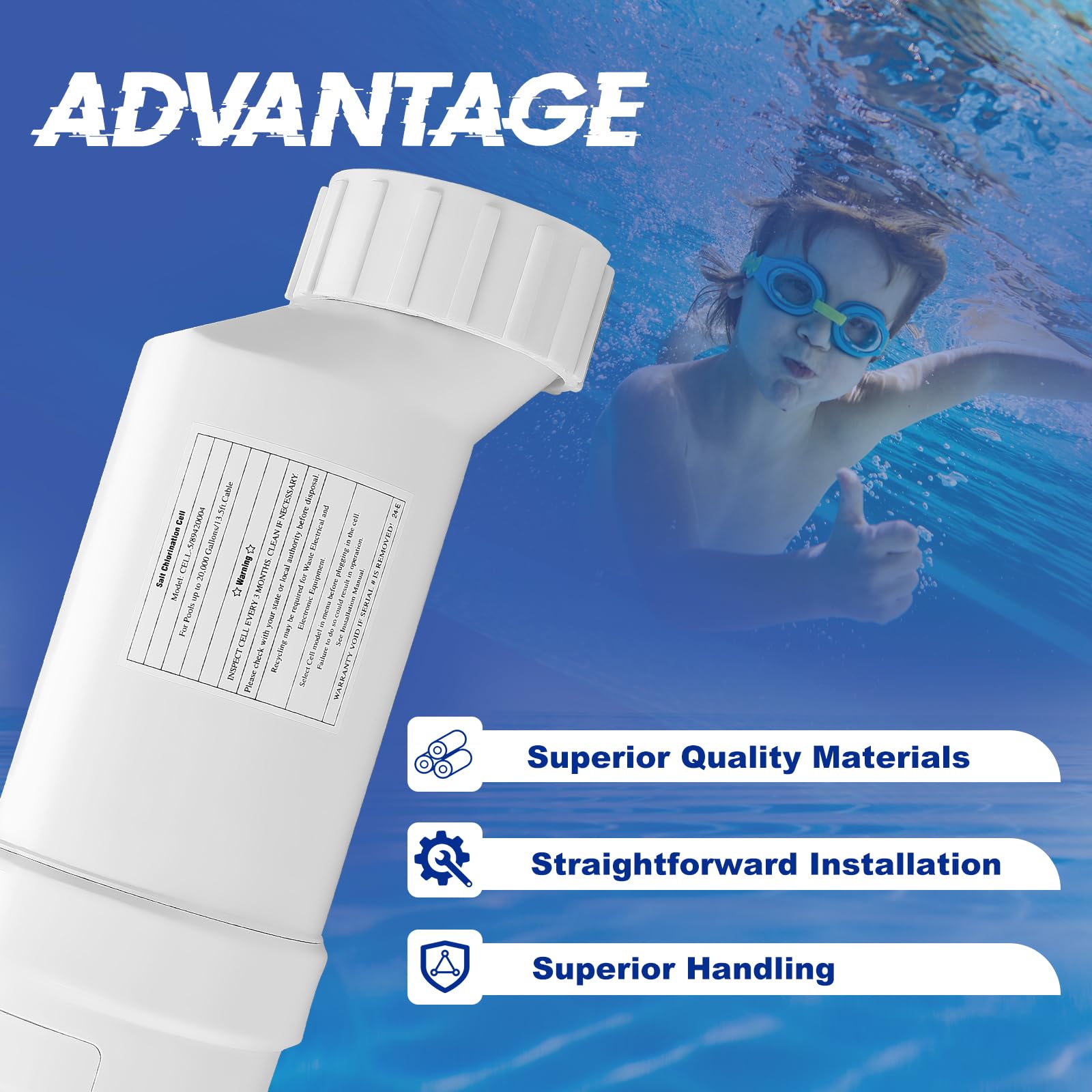 Hayward Salt Water Pool Chlorinator System - Compatible with W3T-Cell-5, T-CELL-5-SWP & T-Cell 5 | Salt Chlorine Generator for Pools up to 20,000 Gallons | Ideal for In-Ground & Above Ground Swimming Pools