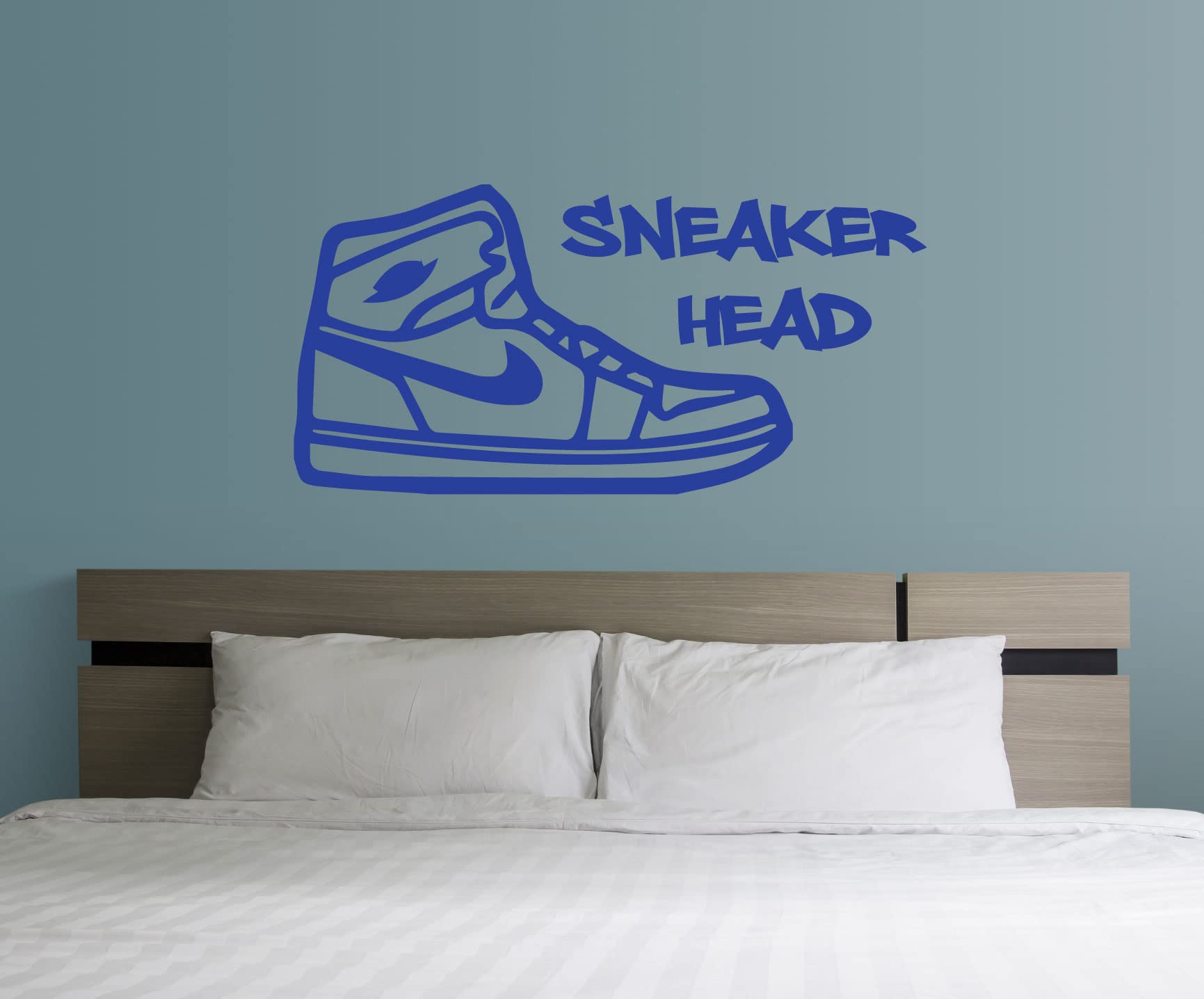 Customizable Sneaker Head Vinyl Wall Decal - Removable Shoe Silhouette Sticker for Sneaker Collectors | Perfect for Bedroom, Game Room, Closet & Shoe Store Decor | Ideal for Home, Office & Sneakerhead Gifts