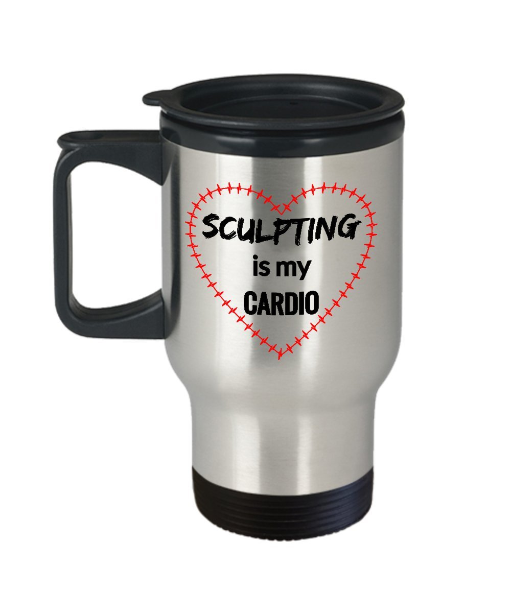 SCULPTING Travel Mug - Perfect Insulated Coffee Cup for Artists & Fitness Enthusiasts | Great for Studio, Gym & Outdoor Adventures