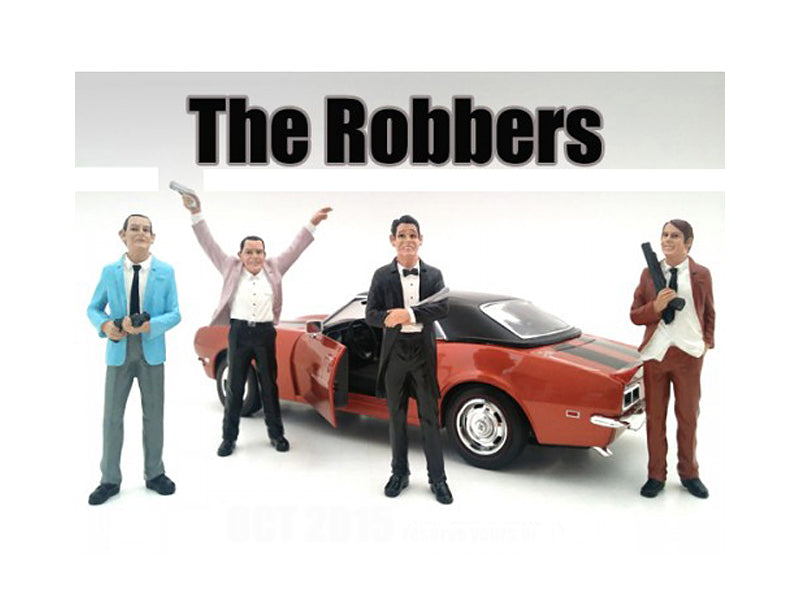 American Diorama 1:18 Scale The Robbers 4-Piece Action Figure Set - Perfect for Diorama Displays, Model Scenes & Collectors
