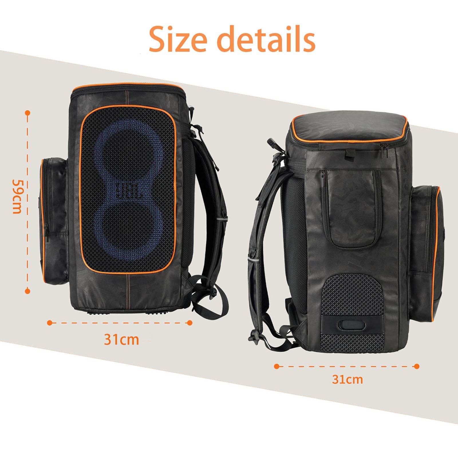 JBL PartyBox 110/120 Portable Speaker Carry Case - Durable Tote Bag & Backpack for Travel & Parties | Water-Resistant Protective Cover (Black) | Perfect for Outdoor Events, Beach Trips & DJ Gigs