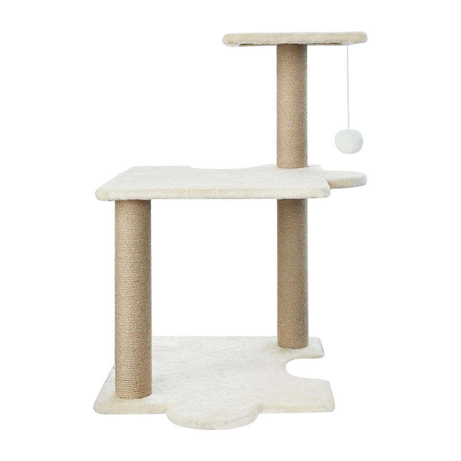 Meluck Cat Tree - 3-Tier Sisal Climbing Frame with Scratching Posts, Jumping Platforms & Puzzle Toys for Indoor Cats - Perfect for Play, Exercise & Relaxation in Small Spaces