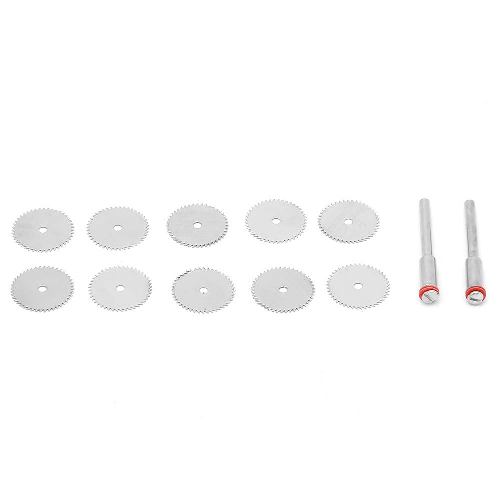 16MM 10PC Stainless Steel Saw Blade & Cutting Wheel Set for Electric Grinder - Durable Accessories for Cutting Hard Materials (Includes 2 Poles) - Perfect for Metalworking, Woodworking & DIY Projects