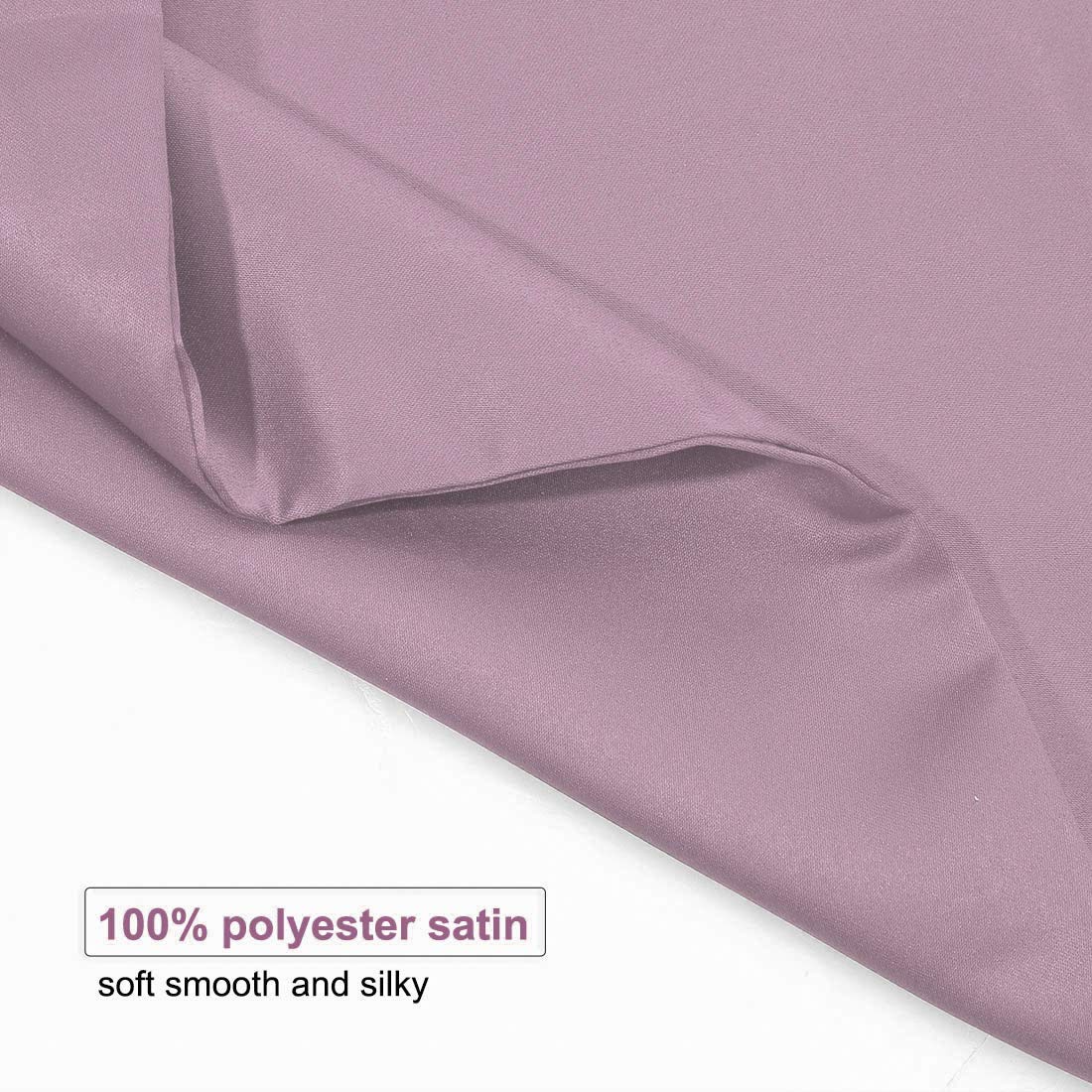 Luxury Queen Satin Pillowcase Set of 2 with Zipper - Super Soft Silky Pillow Covers 21x31 Inches in Mauve for Bedroom, Hotel, and Gift Giving