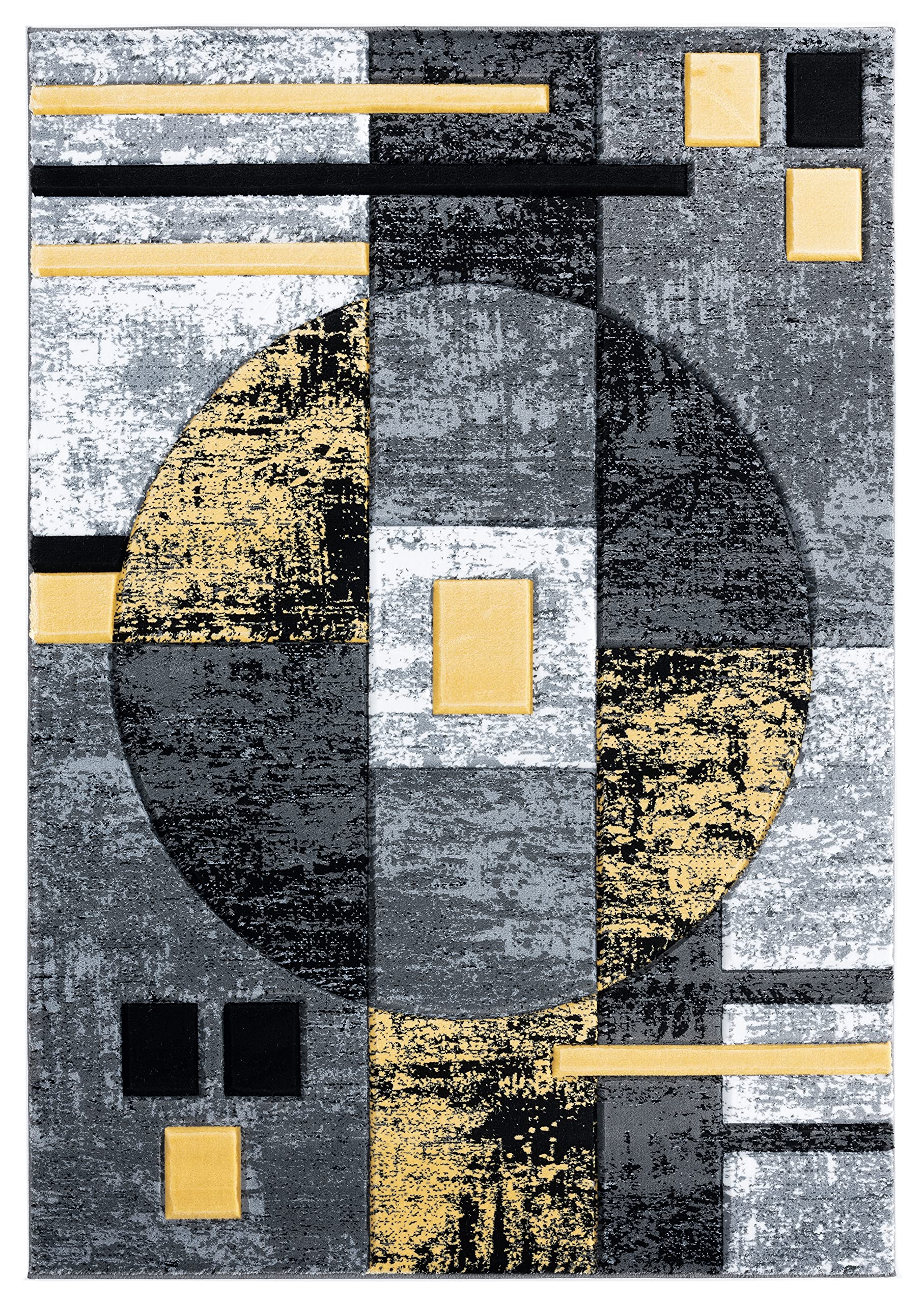 Premium United Weavers of America Bristol Epsilon Yellow Area Rug 7'10