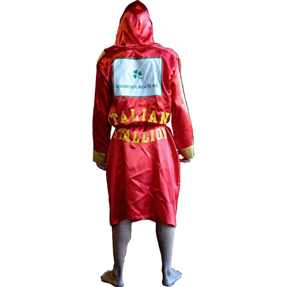 Rocky Balboa Boxing Robe Costume - Red Premium Quality Boxing Training Robe for Men - Perfect for Halloween, Cosplay, Boxing Gyms & Movie Inspired Workouts