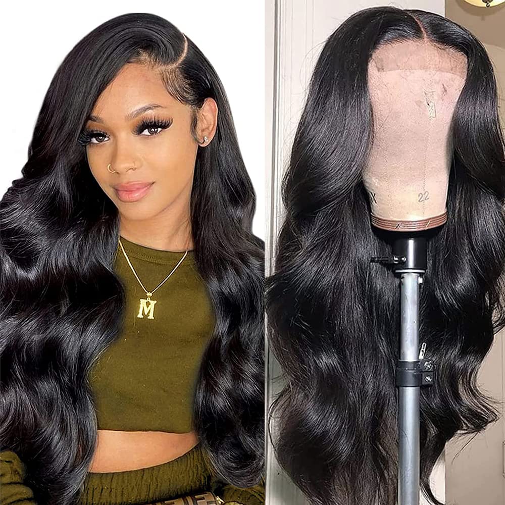 5x5 HD Lace Closure Wigs Human Hair - Body Wave Lace Front Wigs for Black Women - Glueless Pre Plucked Pre Cut 180 Density Transparent Lace Wig - Perfect for Daily Wear, Parties & Special Occasions