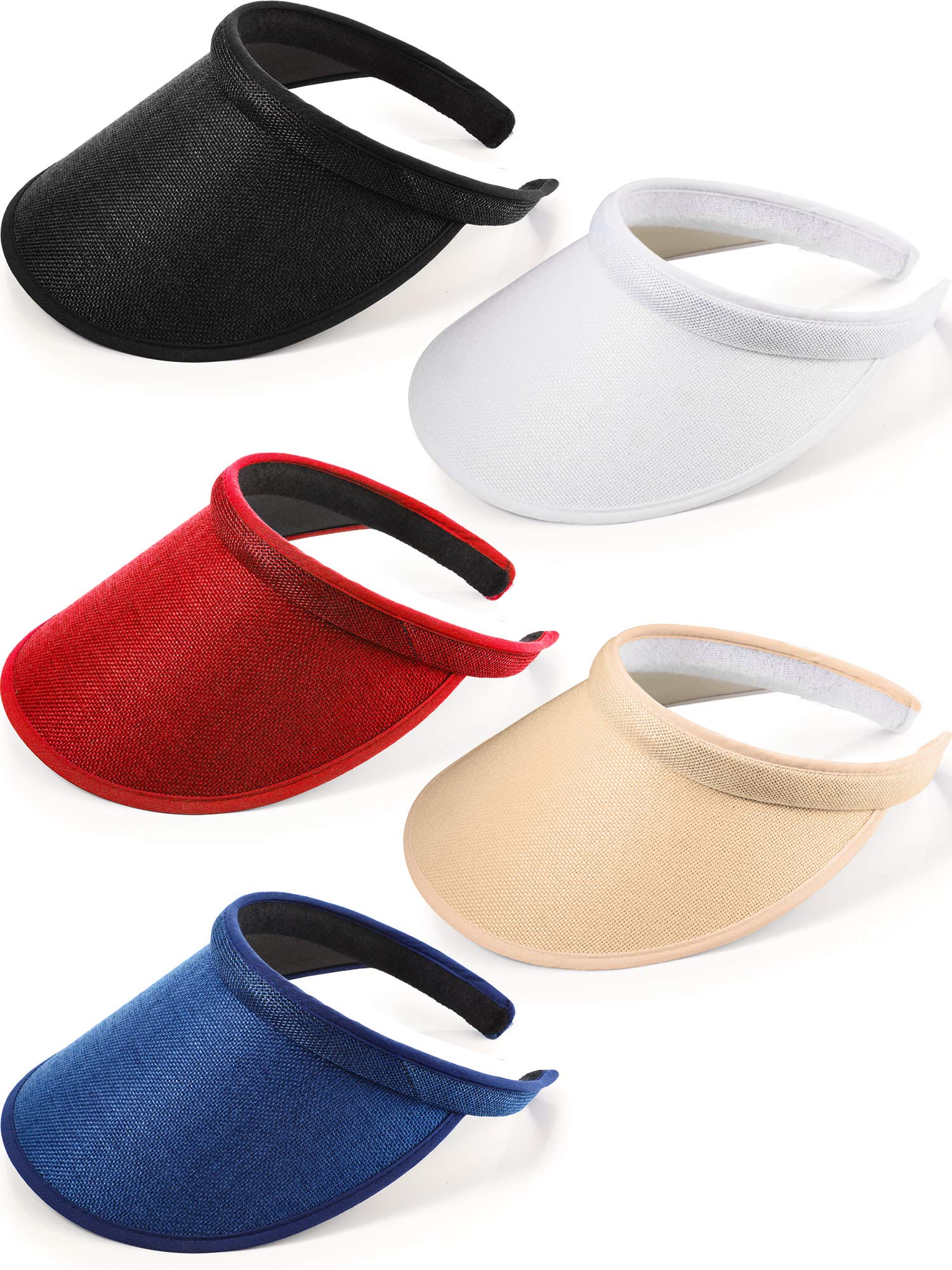 Sun Visor Hats for Women & Men - Clip On Wide Brim UV Protection Hat for Tennis, Golf, Travel & Outdoor Activities - Perfect for Beach, Hiking & Summer Sports