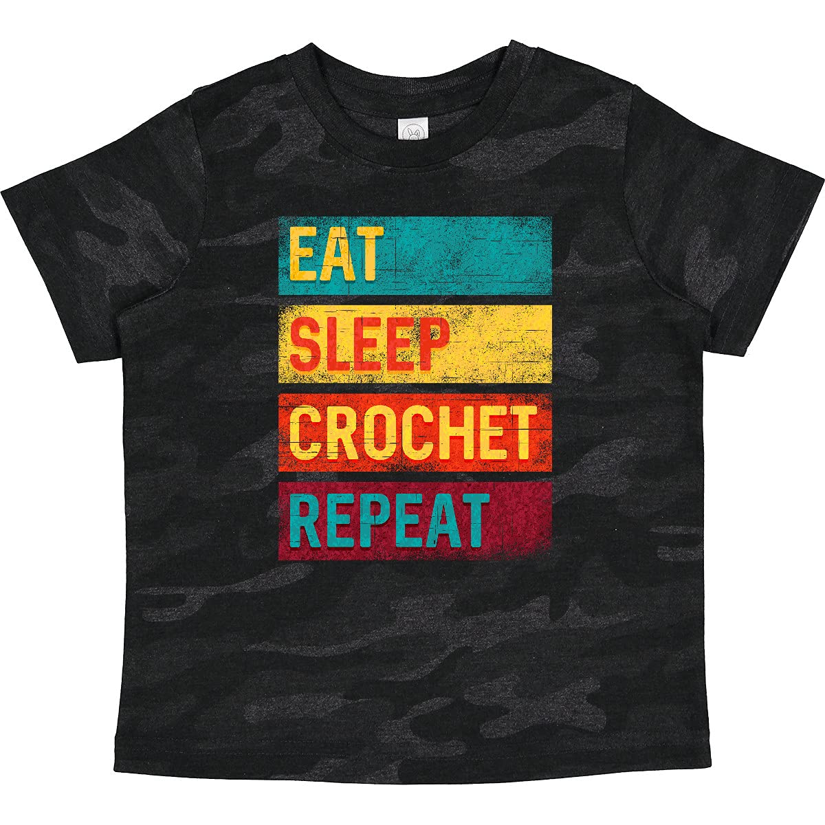Inktastic Crocheting Eat Sleep Crochet Repeat Toddler T-Shirt - Cute Graphic Tee for Baby Girls & Boys - Perfect for Playdates, Family Photos & Craft Lovers