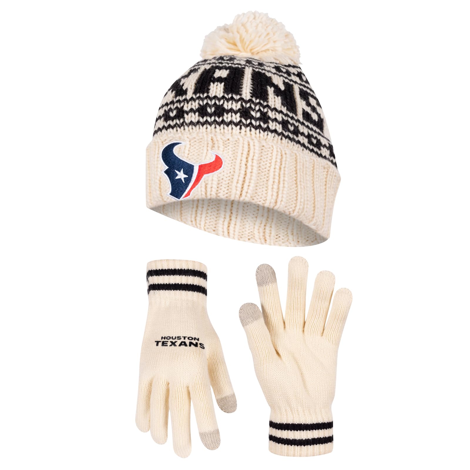 NFL Winter Beanie & Gloves Set - Super Soft Unisex for Adults - Touch Screen Friendly for Outdoor Sports