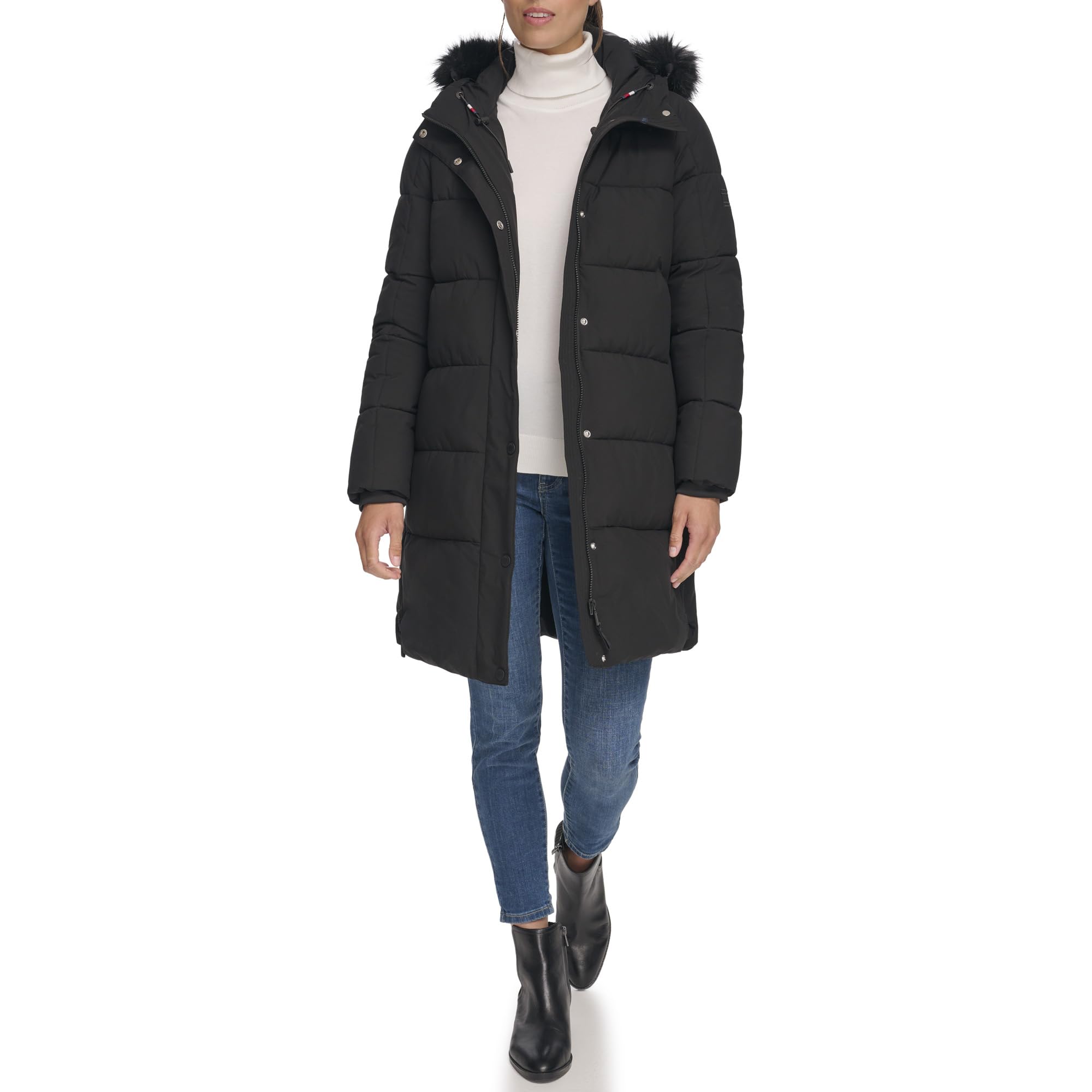 Tommy Hilfiger Women's Lightweight Down Alternative Puffer Coat - Warm Winter Jacket for Casual Outfits & Outdoor Activities