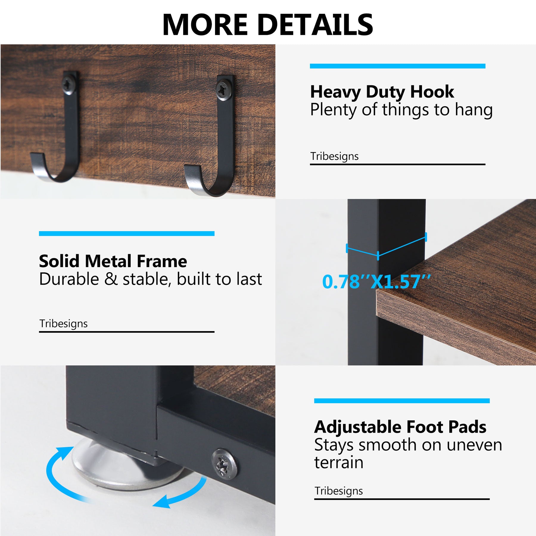 5 in 1 Coat Rack Shoe Bench Set with Wall Mounted Shelf - Space Saving Entryway Organizer for Hats, Bags & Shoes | Perfect for Hallway, Mudroom or Foyer Decor