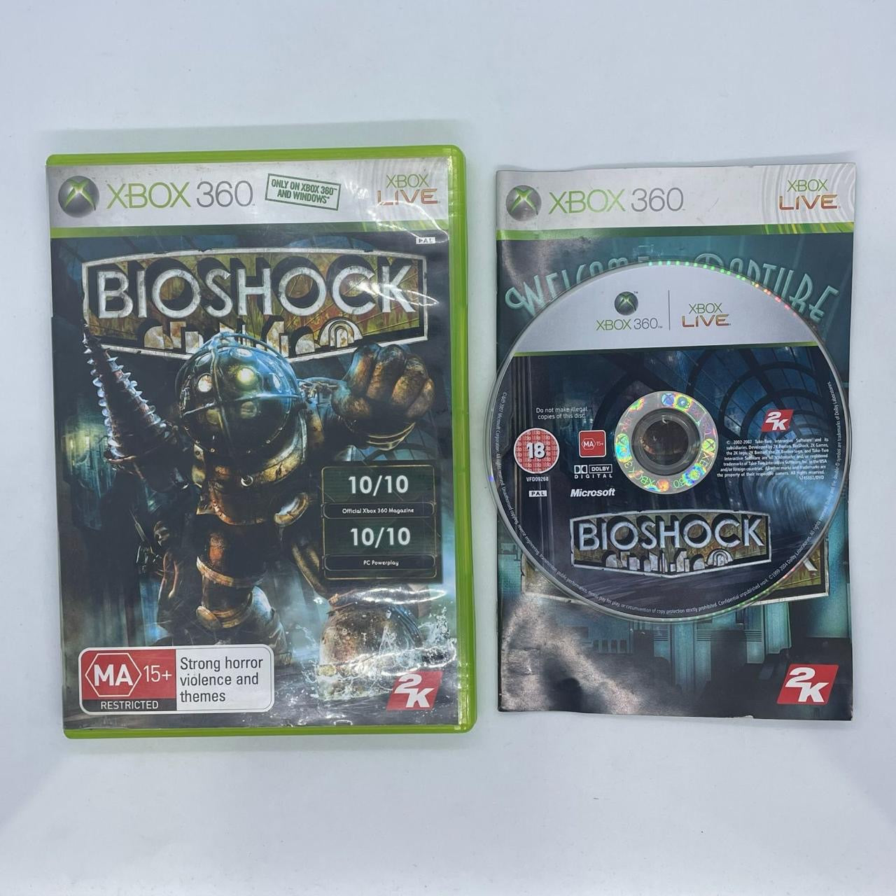 BioShock Xbox 360 Game with Original Manual - PAL Version - Action-Packed Adventure for Horror & Sci-Fi Fans