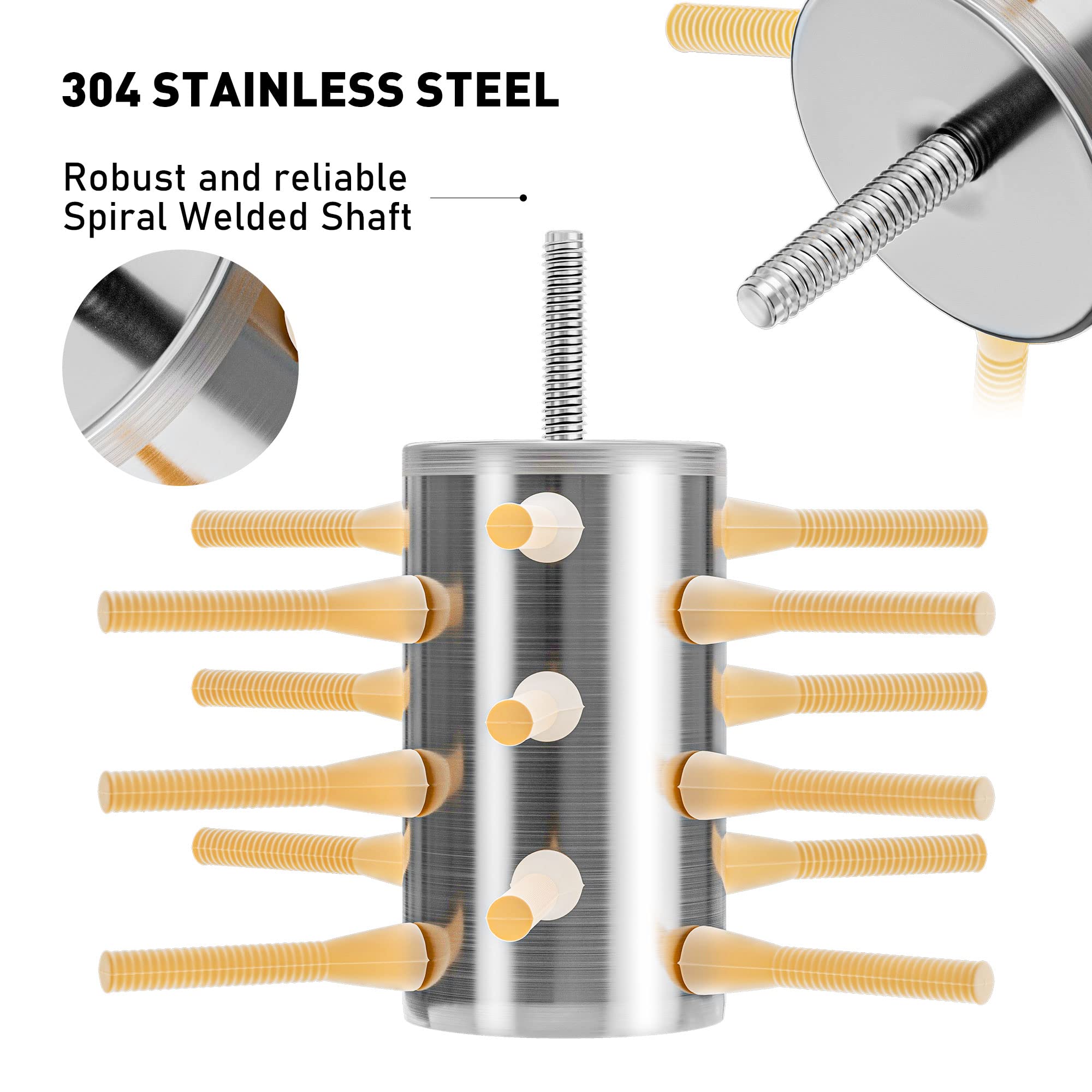 Stainless Steel 18-Finger Chicken Plucker Drill Attachment - Feather Remover Machine for Small Chickens, Quails & Pigeons | Perfect for Home Poultry Processing & Small Farm Use