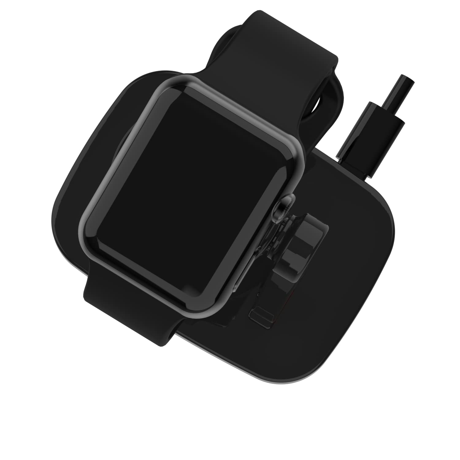 Balerion Magnetic Charging Dock for Apple Watch Series SE/7/6/5 - Fast Wireless Charger with Nightstand Mode - Perfect for Home, Office & Travel Accessories (Black)