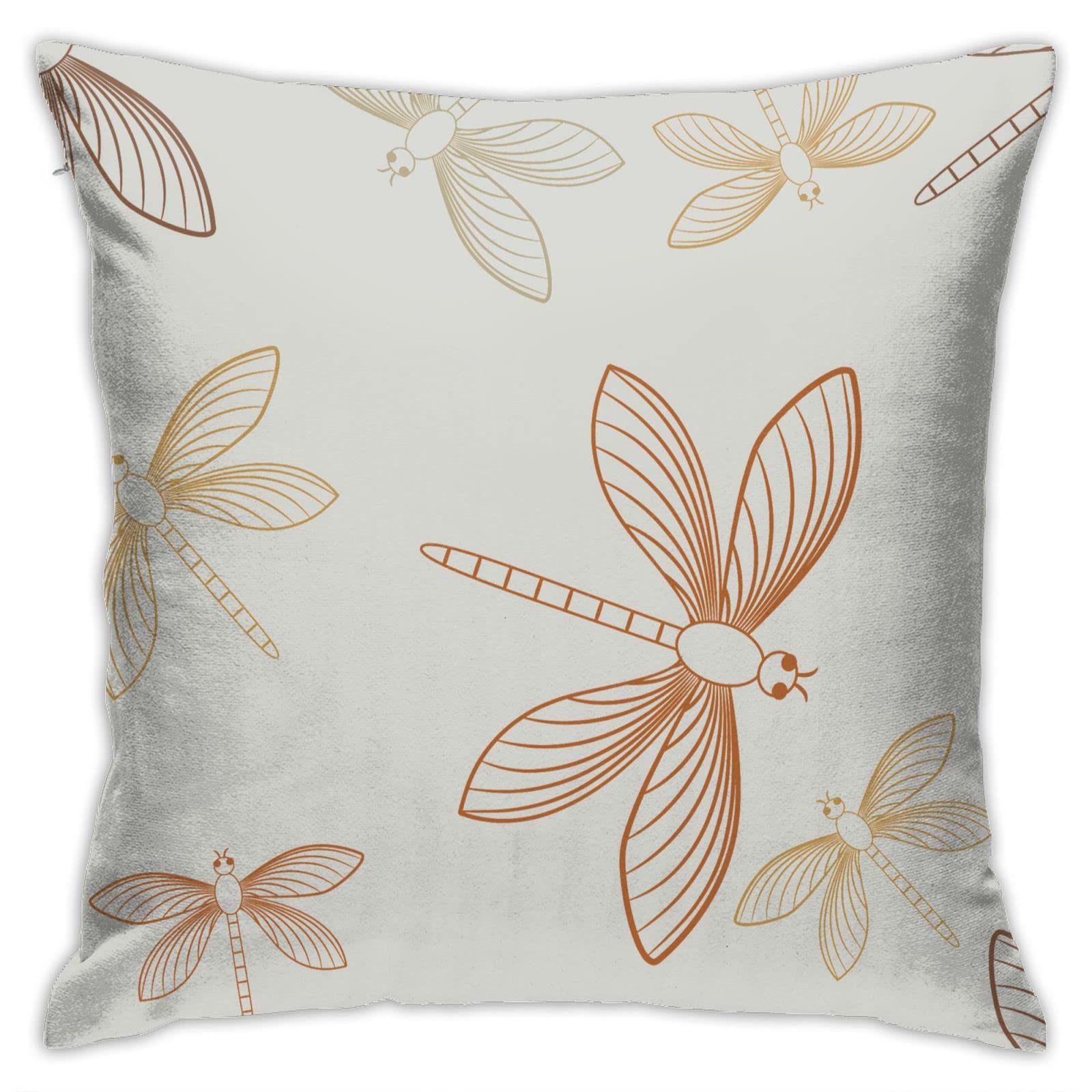 Dragonfly Pattern Throw Pillow Cover 18x18 Inch - Modern Decorative Cushion Case for Sofa, Couch, Bed & Living Room - Perfect for Home Decor, Accent Pillow & Cozy Interior Design
