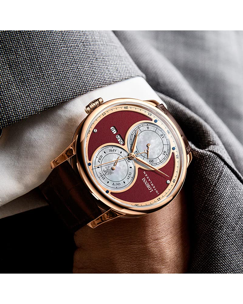 LOBINNI Men's Automatic Mechanical Watch - Stainless Steel Dress Watch with Week Calendar - Luxury Top Brand Timepiece for Business, Formal Events & Everyday Wear