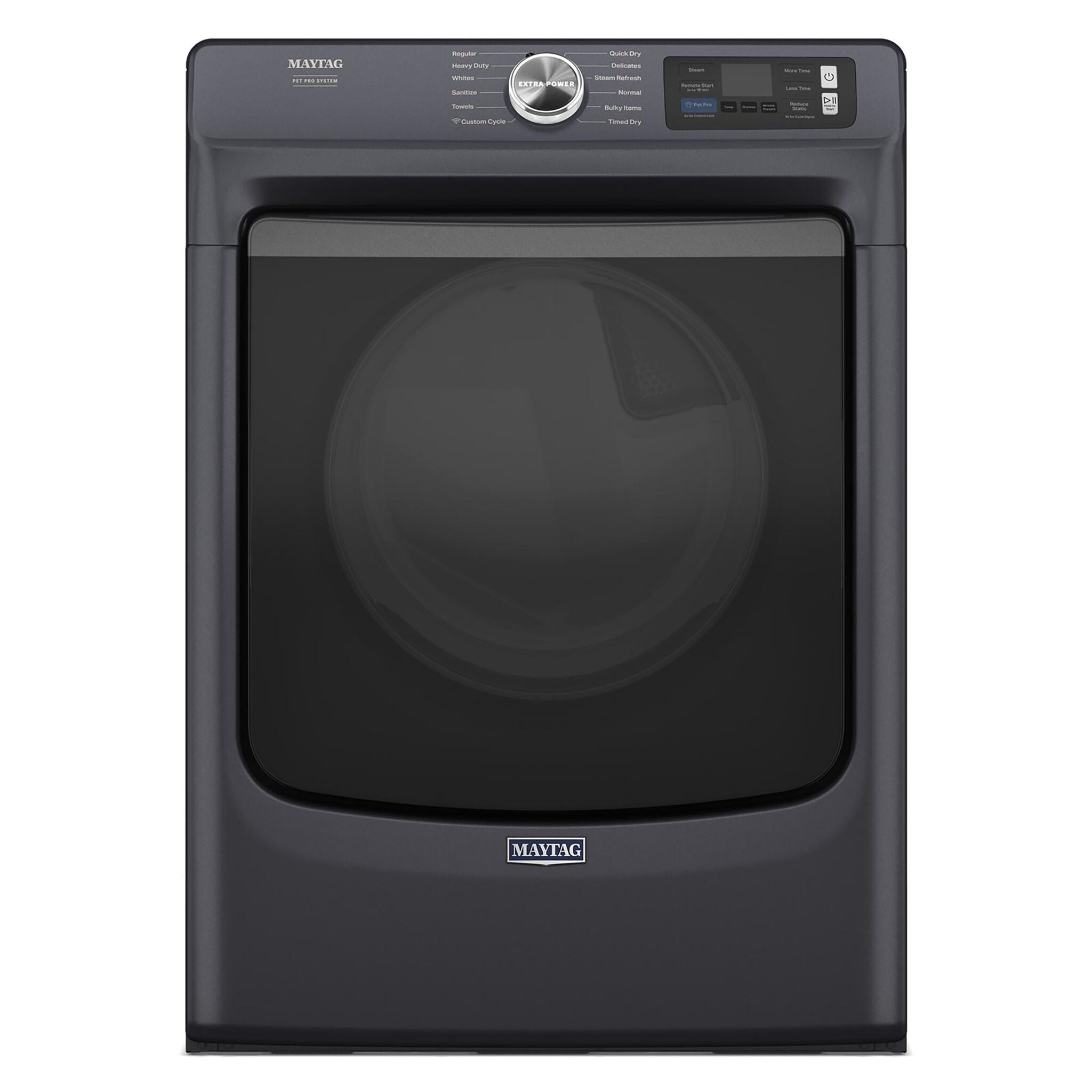 Maytag MGD7020RF 7.4 Cu.Ft. Large Capacity Gas Dryer in Midnight Steel - Pet Pro System for Pet Hair Removal - Perfect for Family Laundry & Pet Owners