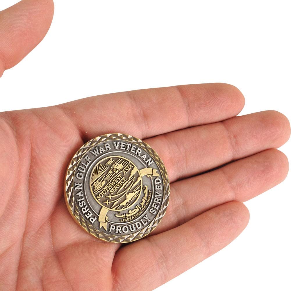 MEDALS OF AMERICA EST. 1976 Gulf War Veteran Challenge Coin - Military Collectible & Recognition Award for Veterans, Perfect for Display Cases, Shadow Boxes & Commemorative Gifts