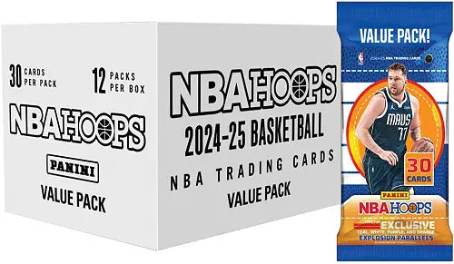 2024-2025 Panini Hoops NBA Basketball Trading Cards Fat Pack Box - Collectible Cards for Fans, Players & Gift Giving