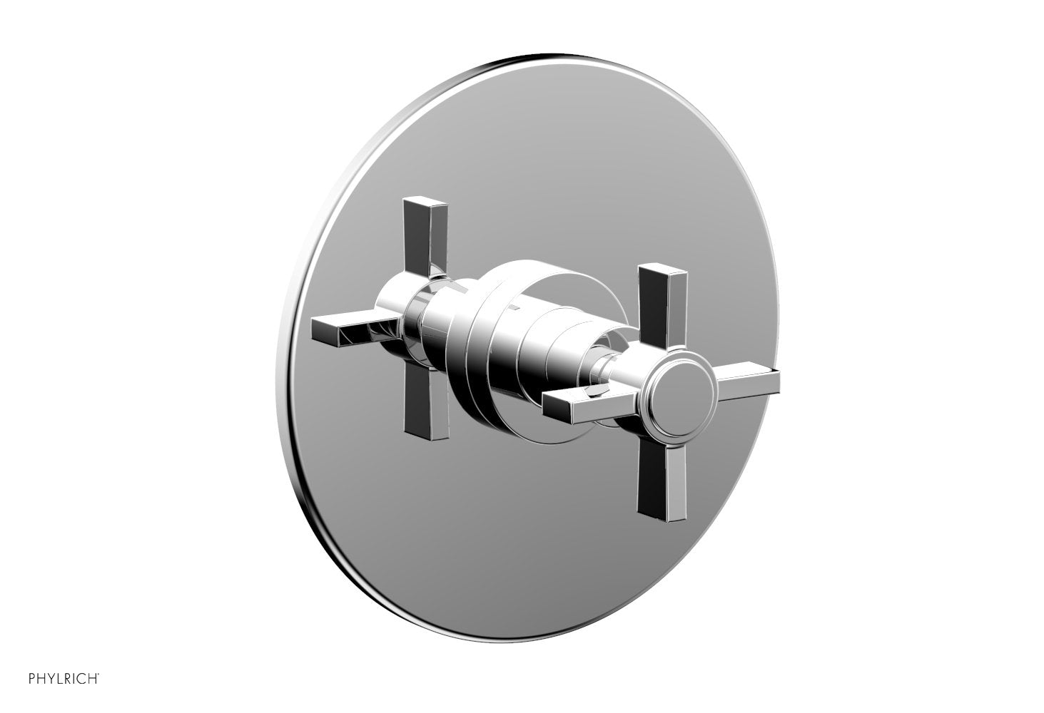BASIC 1/2 Thermostatic Shower Trim with Blade Cross Handle - DTH137 - Perfect for Modern Bathroom Renovations & Spa-Like Shower Experience