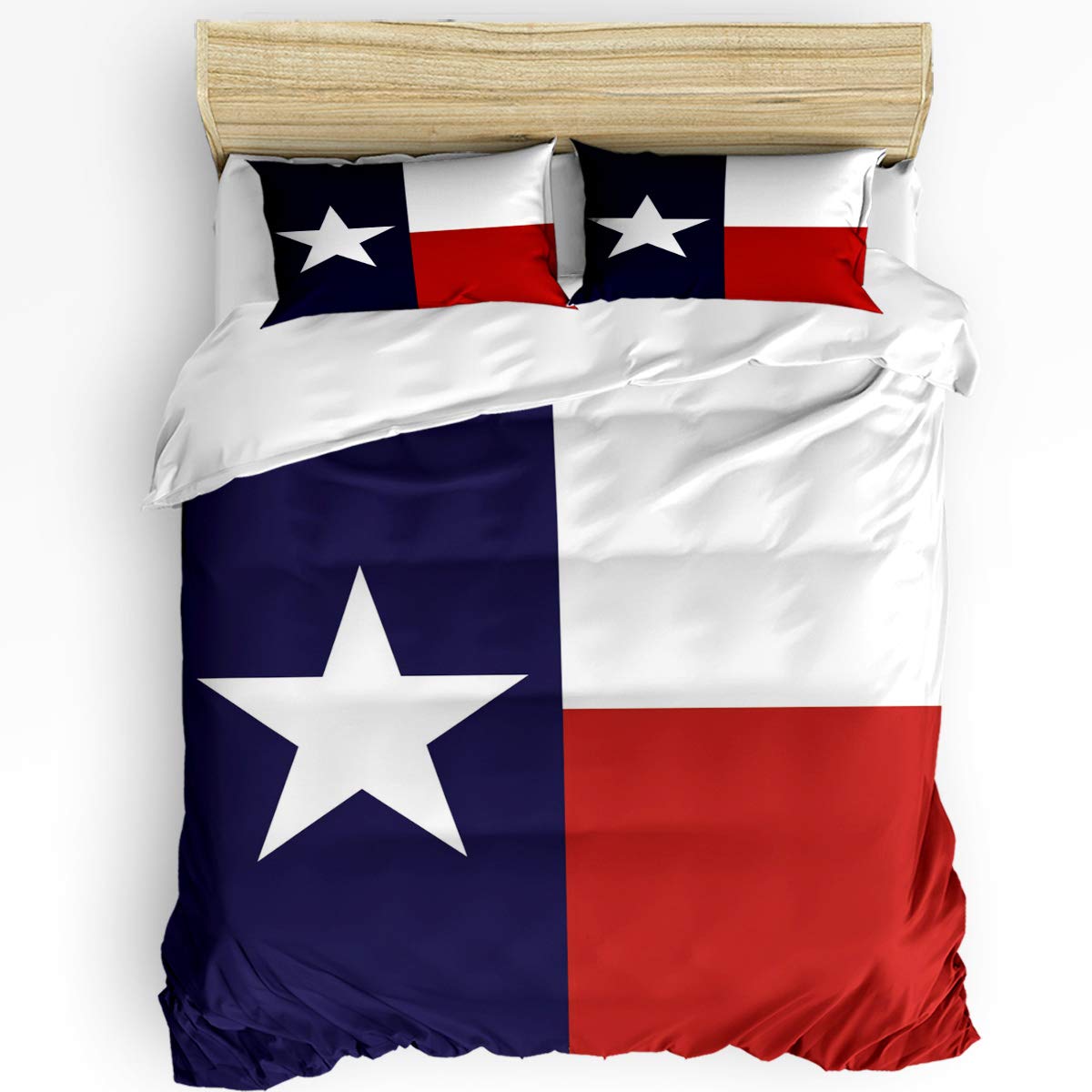 **Zadaling 3-Piece Full Size Bedding Set – Texas Flag Lone Star Printed Comforter, Flat Sheet & 2 Pillowcases – Perfect for Adults, Teens & Kids – Ideal for Home, Dorm, or Travel**