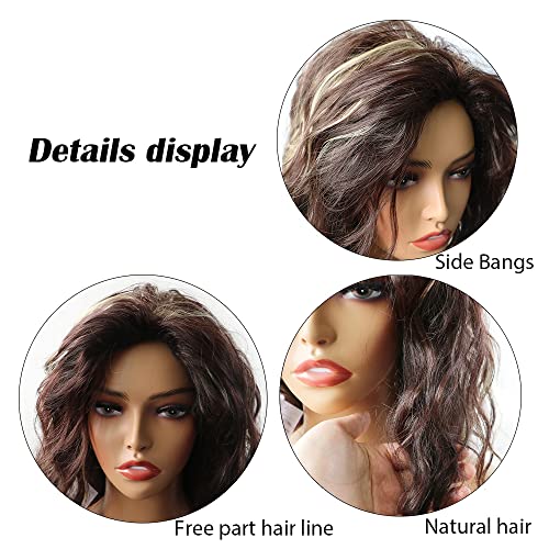 Curly Blonde Brown Reverse Ombre Wig - Long Synthetic Hairpiece for Cosplay, Halloween & Daily Fashion