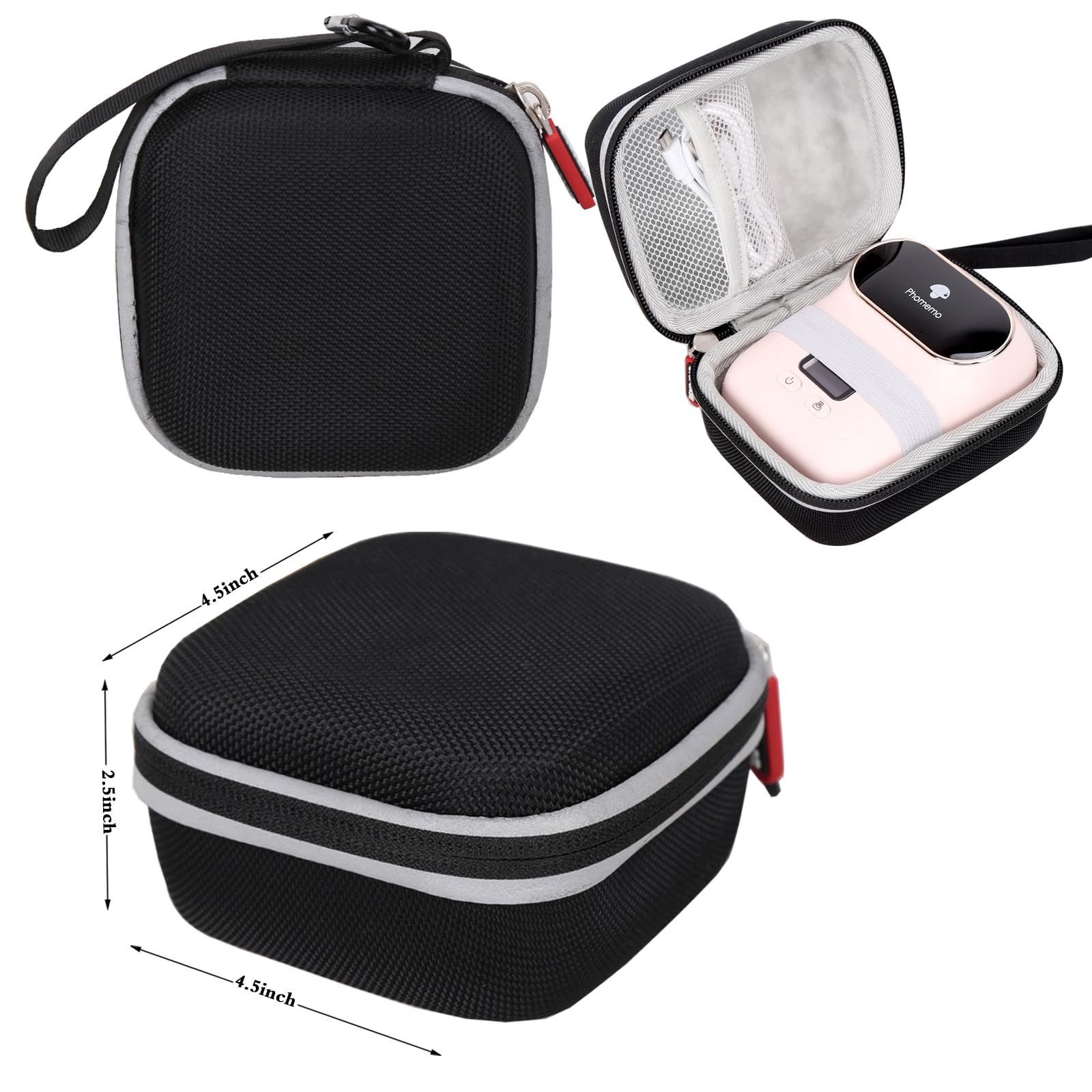 Phomemo M110 M110S M02 M02S Label Printer Hard EVA Storage Case - Portable Mini Bluetooth Thermal Label Maker Protective Cover for Home Office Shipping Packaging