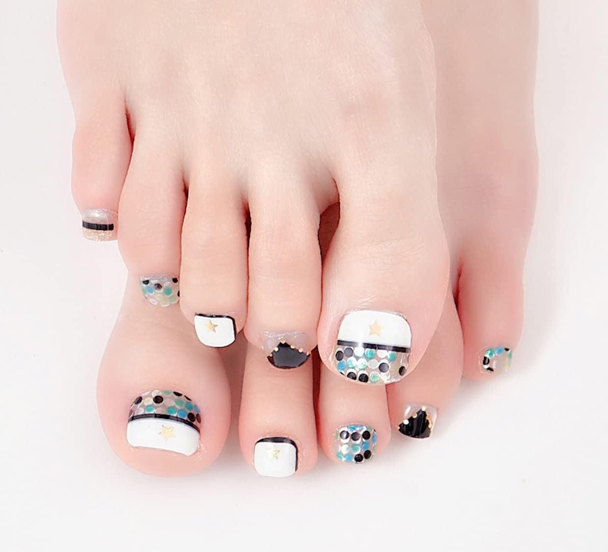 3D Nail Stickers for Women & Girls - Waterproof Glitter Luxury DIY Nail Art Decals - Self-Adhesive Peel Off Fake Nails (22 Pieces, Multicolor) - Perfect for Parties, Weddings, and Daily Nail Art Designs