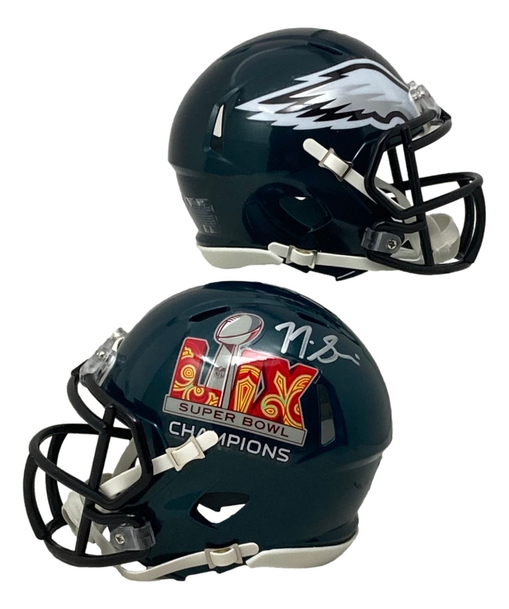 Authentic Nick Sirianni Autographed Philadelphia Eagles Super Bowl LIX Mini Speed Helmet - Collectible NFL Memorabilia for Eagles Fans, Sports Collectors & Home Decor