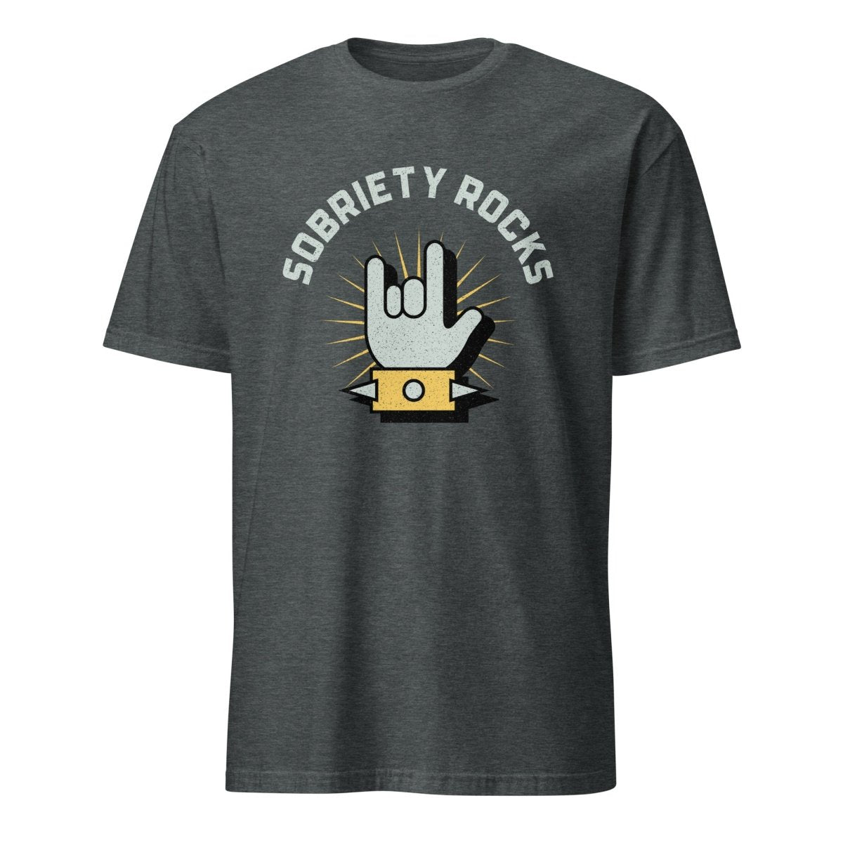 Sobriety Rocks Essential Unisex T-Shirt - Comfortable Cotton Tee for Sober Living & Recovery Support | Perfect for AA Meetings, Sober Events & Everyday Wear