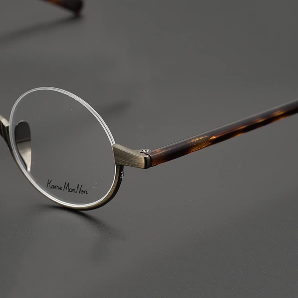 Stylish Semi-Rimless Reading Glasses - Retro Round Frame Computer Glasses with Anti-Blue Light (2.5 Diopter) for Men & Women - Perfect for Office Work, Screen Time & Reading Books