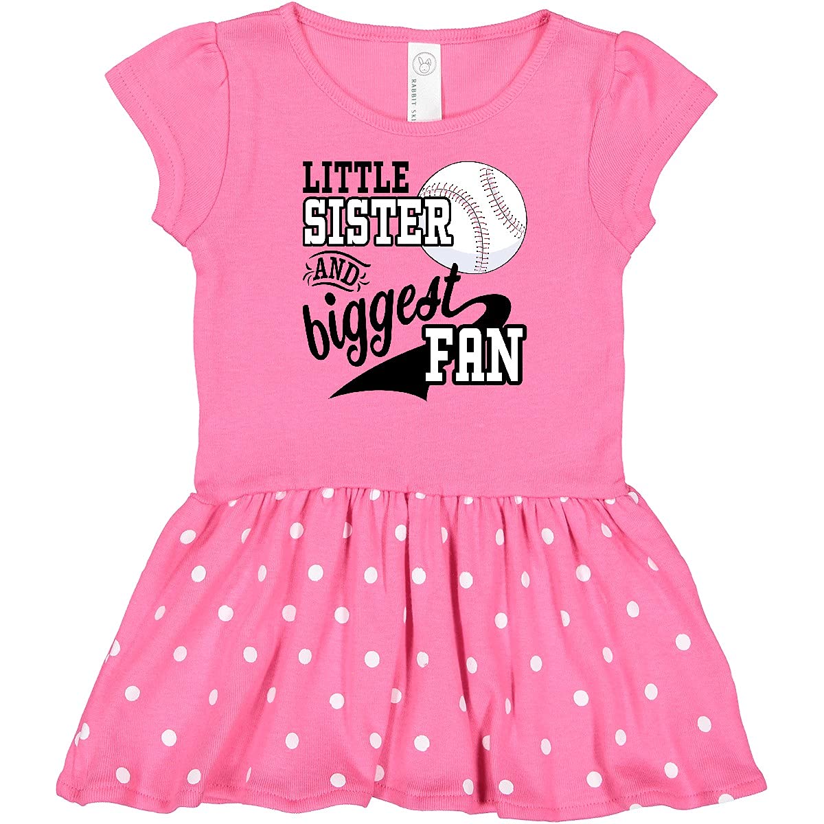 Inktastic Little Sister & Biggest Baseball Fan Infant Dress - Adorable Baby Girl Outfit for Baseball Games & Family Events