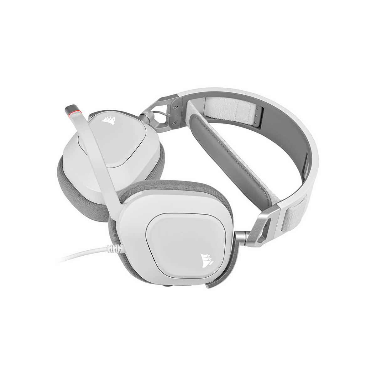 Corsair HS80 RGB USB Gaming Headset - Wireless PC Headphones with Dolby Audio 7.1, Noise-Cancelling Mic, Memory Foam Ear Cushions - White - Perfect for Competitive Gaming & Streaming
