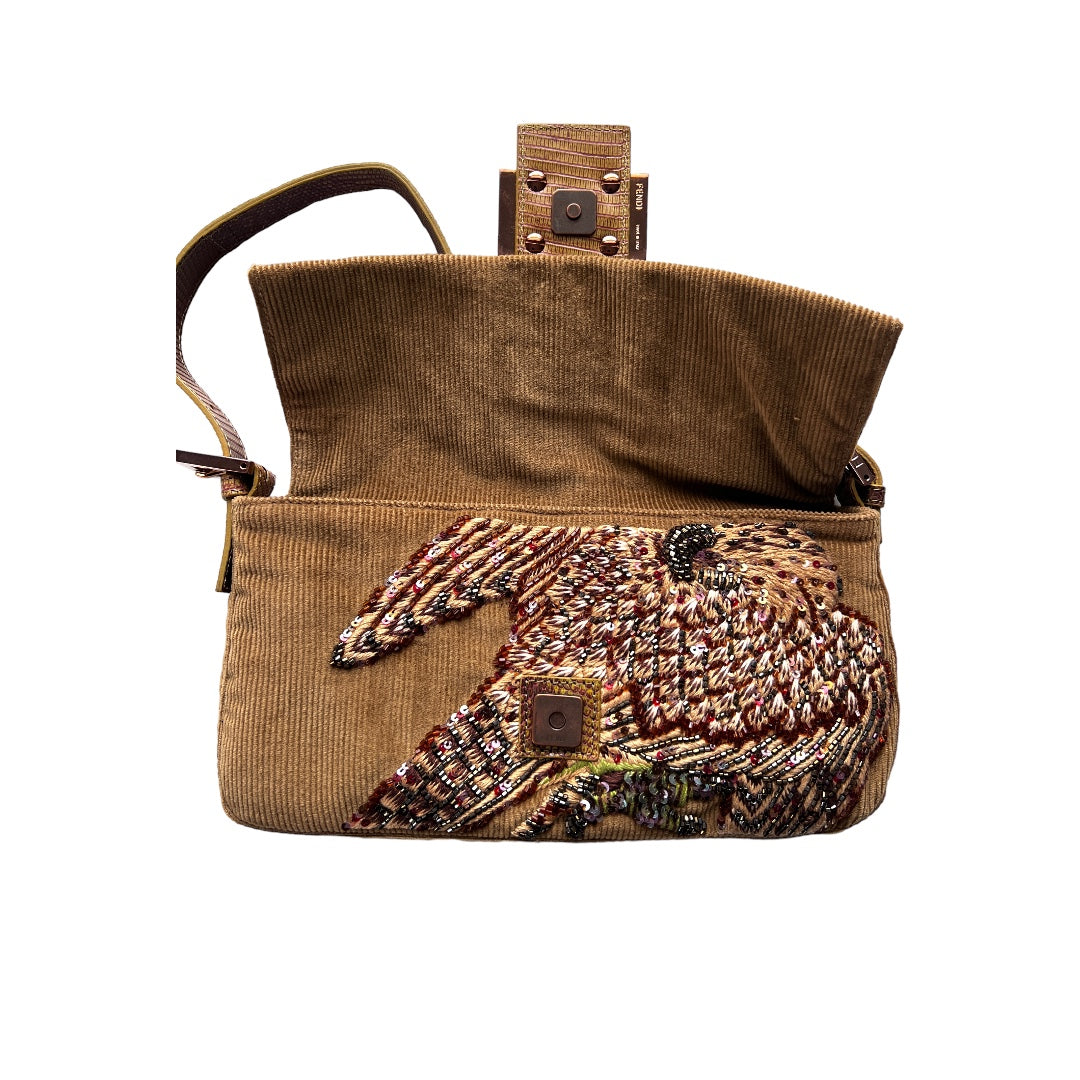 Authentic Fendi Falcon Embroidery Baguette Bag - Luxury Designer Handbag for Women, Perfect for Parties, Weddings & Special Occasions