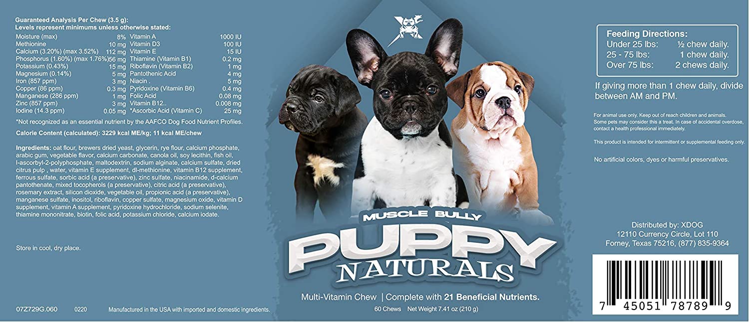 Puppy Naturals Muscle Building Immunity Milk Replacer + 10-in-1 Puppy Multivitamin Nutrient Chew | Vet Formulated Nutritional Support for Growing Puppies (180 Servings) | Ideal for Puppy Growth, Immune Support & Healthy Development
