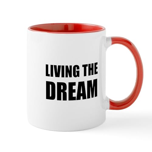 White/Red Inside - Living The Dream Mugs